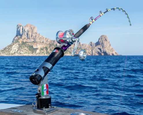 cana de pesca en tension